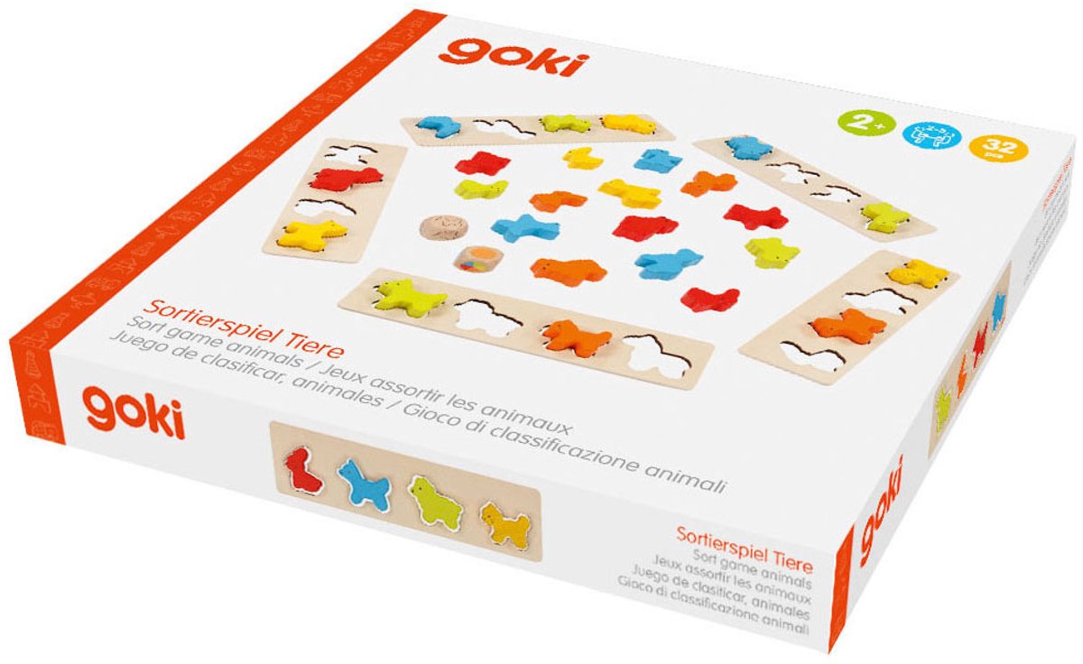 Goki Wooden Sorting Game Animals, 25dlg.