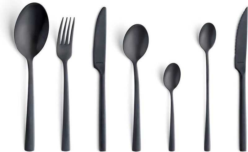 Amefa manille - Servizio posate 42 pezzi per 6 persone - Nero opaco