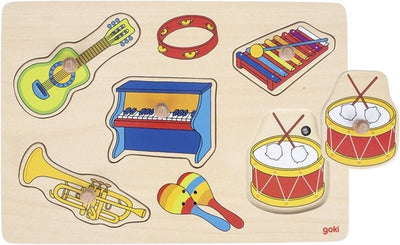 Goki Noppen Puzzle Instrumentos musicales con sonido, 5st.