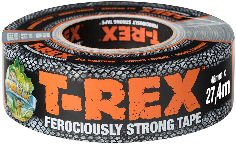T-rex® t-rex – nastro tessile 48 mm x 27,4 m grigio – nastro gaffer estremamente robusto e resistente agli strappi per uso interno ed esterno – nastro adesivo impermeabile con forte forza adesiva – ideale per riparazioni e fissaggi universali