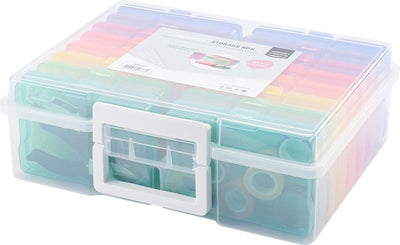 Vaessen creative • caja de almacenamiento con 16 casetes de colores