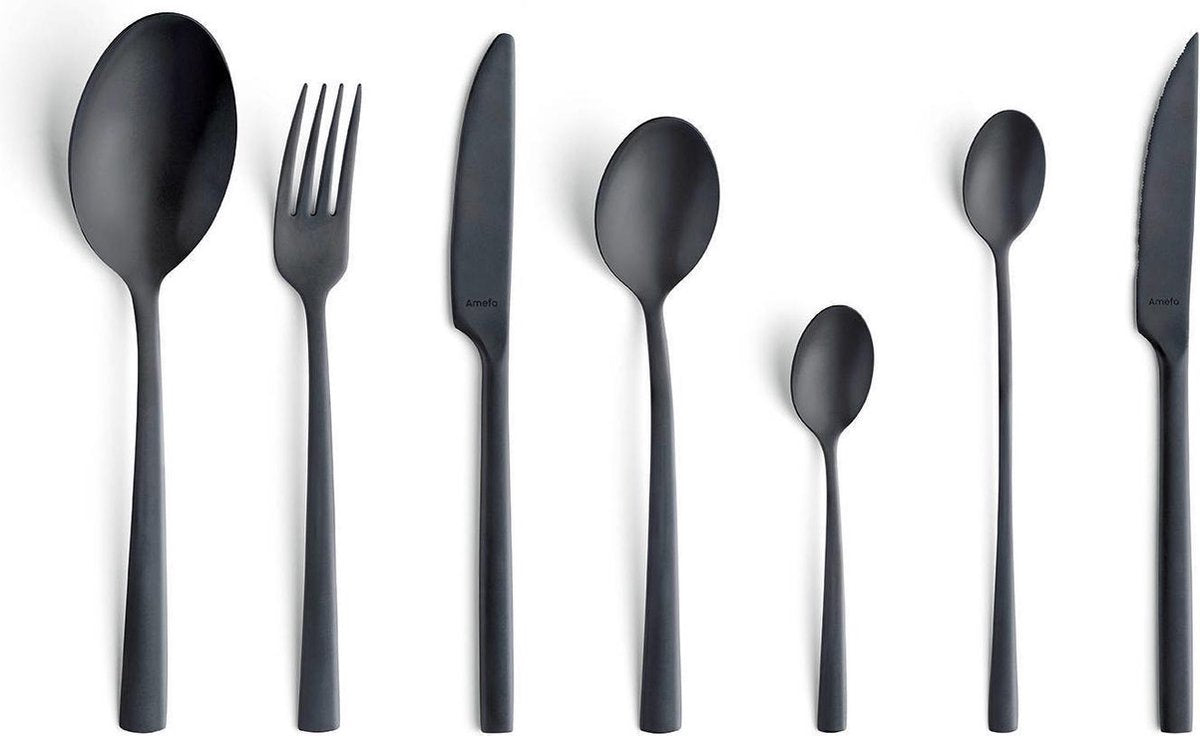 Amefa manille - Servizio posate 42 pezzi per 6 persone - Nero opaco
