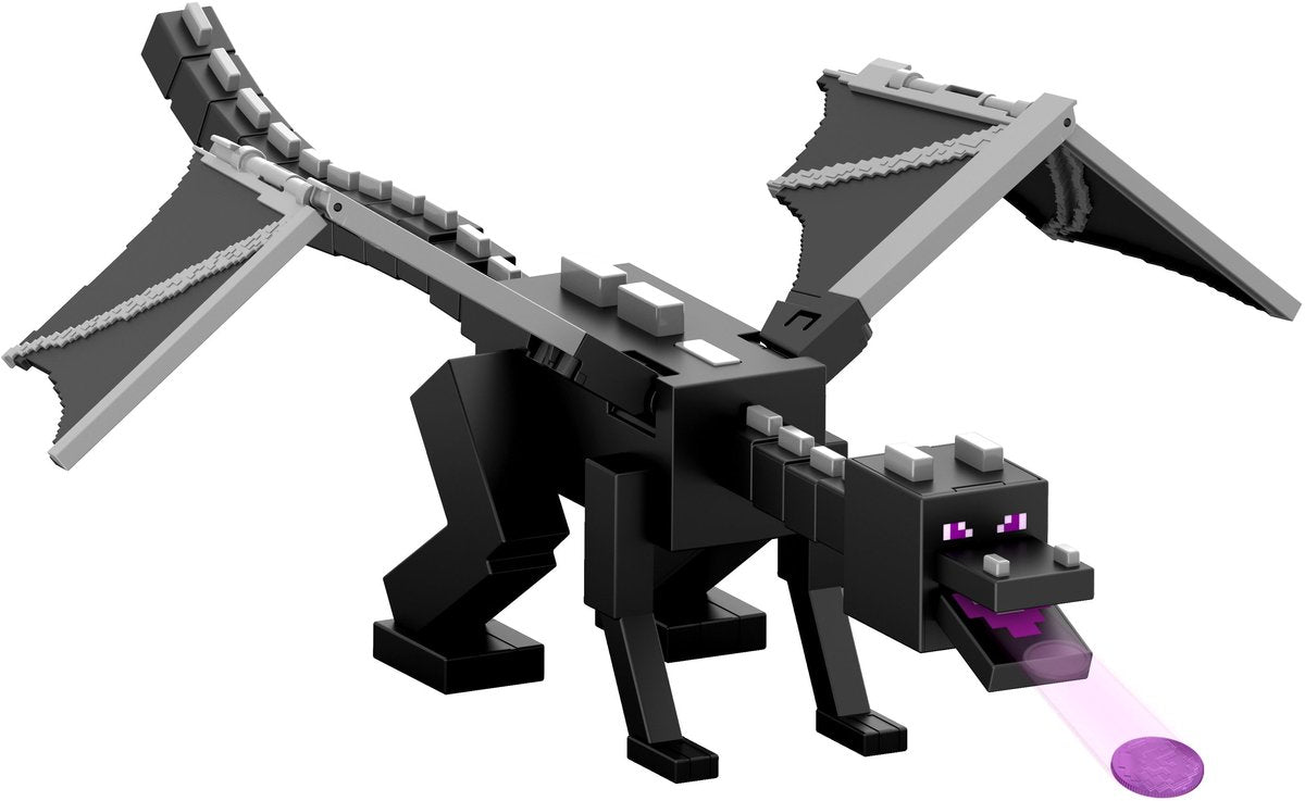 Mattel Minecraft Attack con Dragon Breath of the Ender Dragon Action Figure con 10 dischi