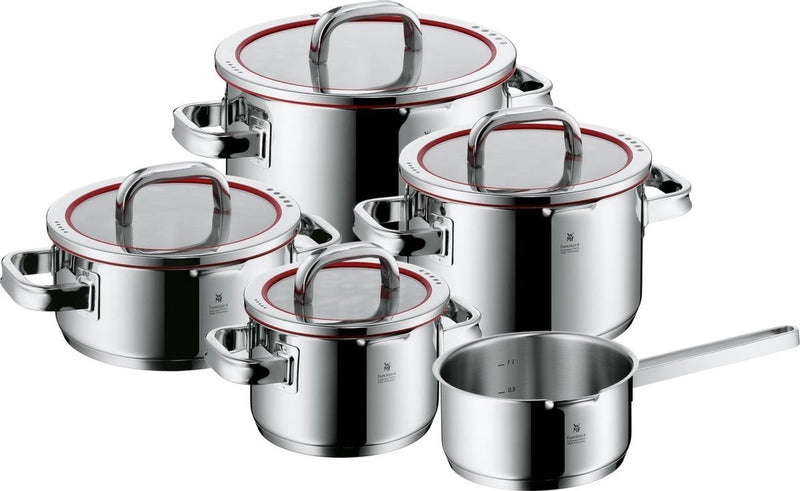 Wmf function4 - juego de sartenes - 5 piezas - apto para inducción - acero inoxidable - con tapa