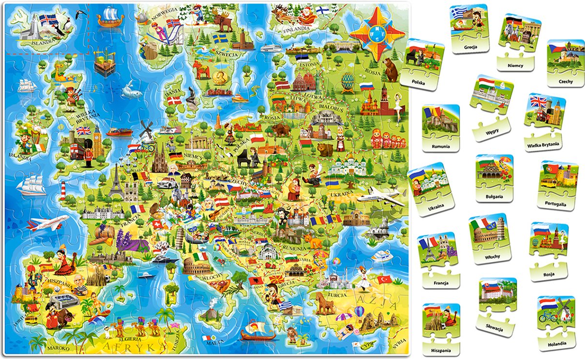 Mapa de rompecabezas educativo de Castorland de Europa