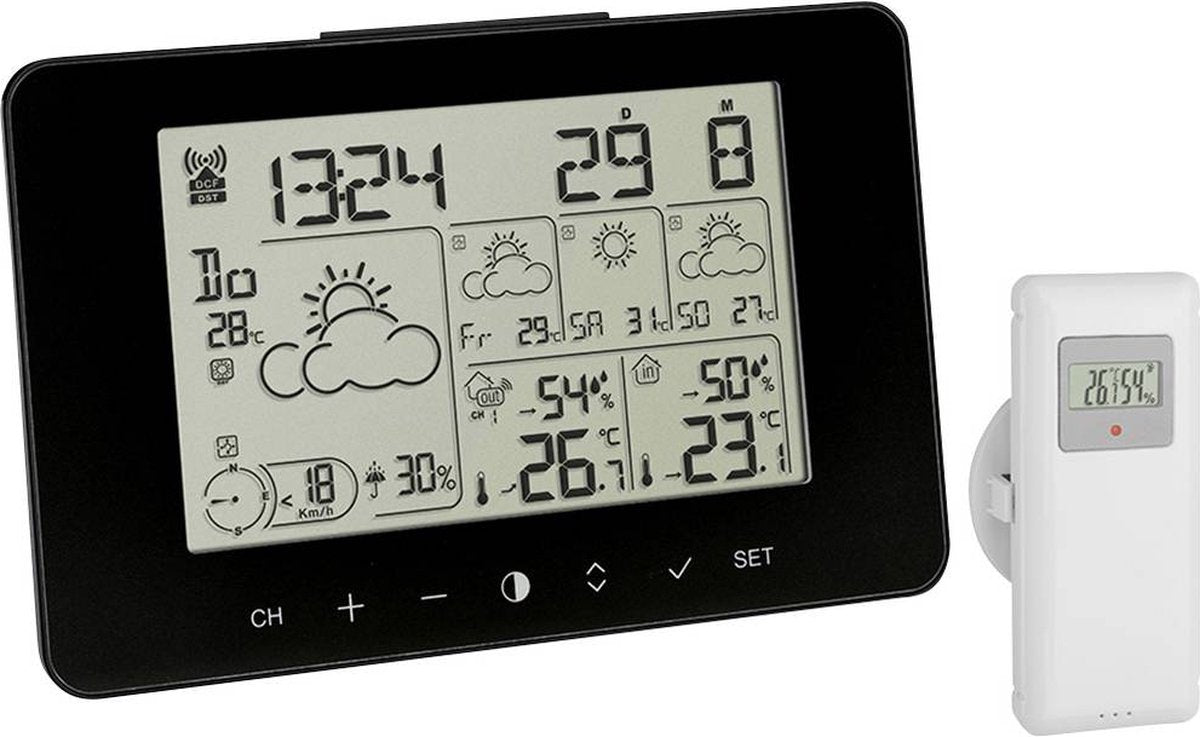 Tfa dostmann 35.1156.01 draadloos weerstation verwachting voor 4 dagen aantal sensoren max.: 3 stuk(s)
