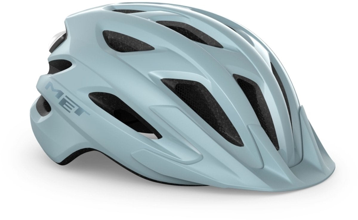 Met crossover fietshelm mannen vrouwen - stadsfietshelm volwassenen - maat m l – stone blue glossy