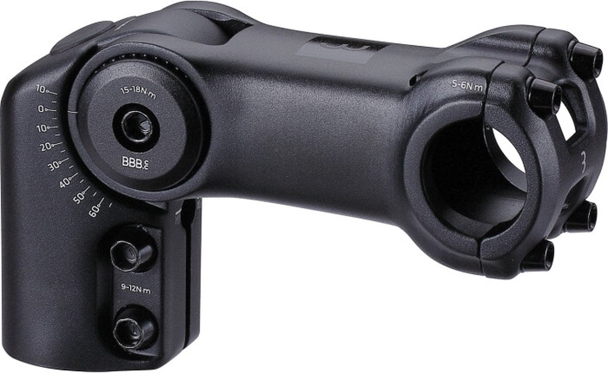 Potencia de ciclismo Bbb ajustable 120 mm - potencia ajustable bicicleta de carreras, e-bike mtb - extensor de potencia de 25,4 mm - ángulo -40° +60° - highfix - bhs-34