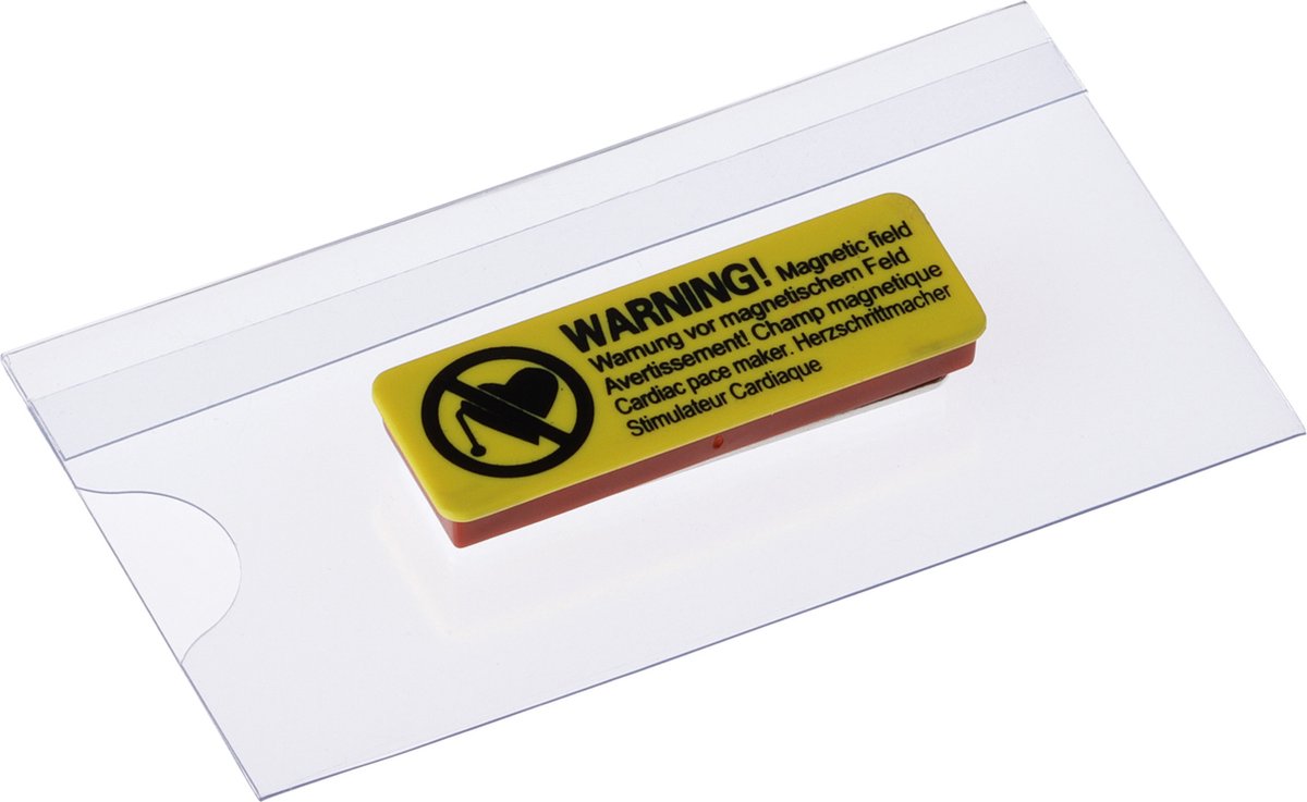 Europel badgehouder magnetisch – pashouder – 75 x 40 mm – naambadge – transparant – 24 stuks