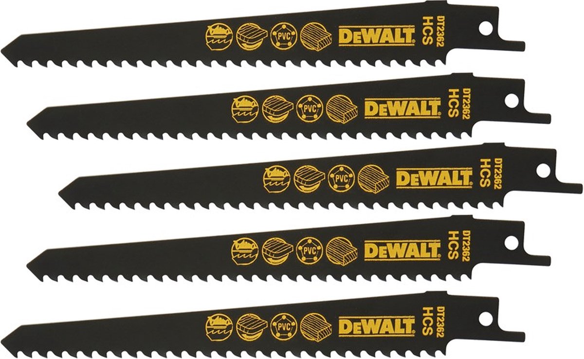 Dewalt accessoires reciprozaagblad hcs 152x4,2mm hout en kunststof, snel met fijne afwerking - dt2362-qz