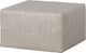 Woood patchwork poef - leerlook - naturel - 36x60x60