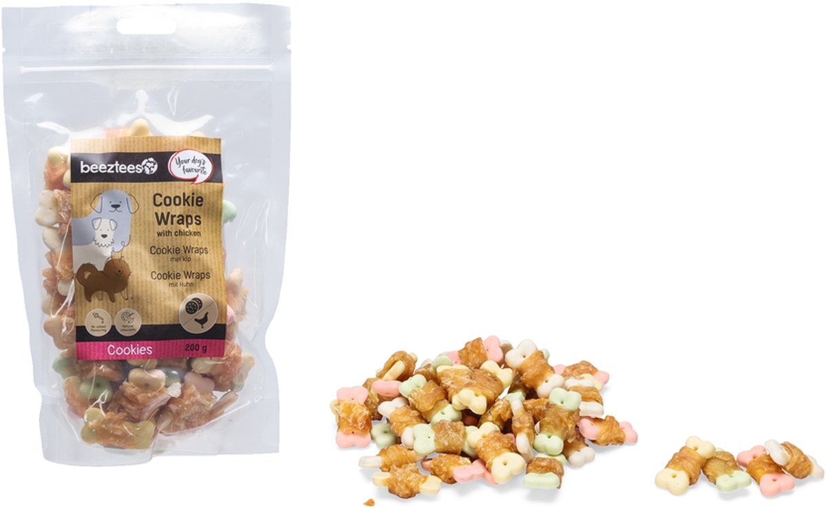 Beeztees biscotti gustosi dolcetti con pollo - snack per cani - biscotti per cani - dolcetti per cani - s - 200 grammi