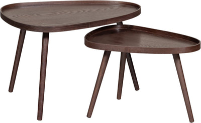 Tavolini in legno Nissa - noce - set di 2 - 39x71x52