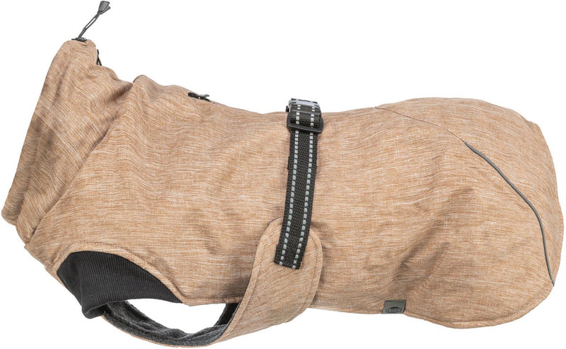 Abrigo para perros Trixie - forro polar repelente al agua, color arena - largo de espalda 40 cm