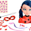 Bandai - miraculous ladybug - miraculous deluxe styling head 21cm - ladybug styling head + 30 accessories, clips, ribbons, jewelry - miraculous officially licensed - children's toys 4 years and + - p50247