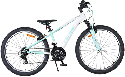 Bicicleta infantil Volare boost - 24 pulgadas - 21 velocidades - blanco verde menta