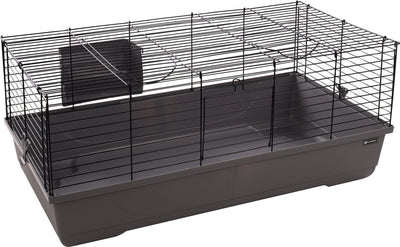 Jaula para hámster flamenco - mobi - jaula para cobayas jaula para conejos enanos - jaula interior con estante para heno y fondo profundo - metal negro gris - 99x53x42,5 cm - calidad europea