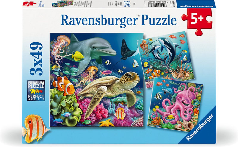 Ravensburger Jigsaw Puzzle encantador de un mundo submarino, 3x49st.
