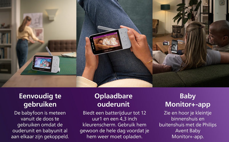 Philips avent connected beeldbabyfoon - babyfoon met camera en app - scd951 26
