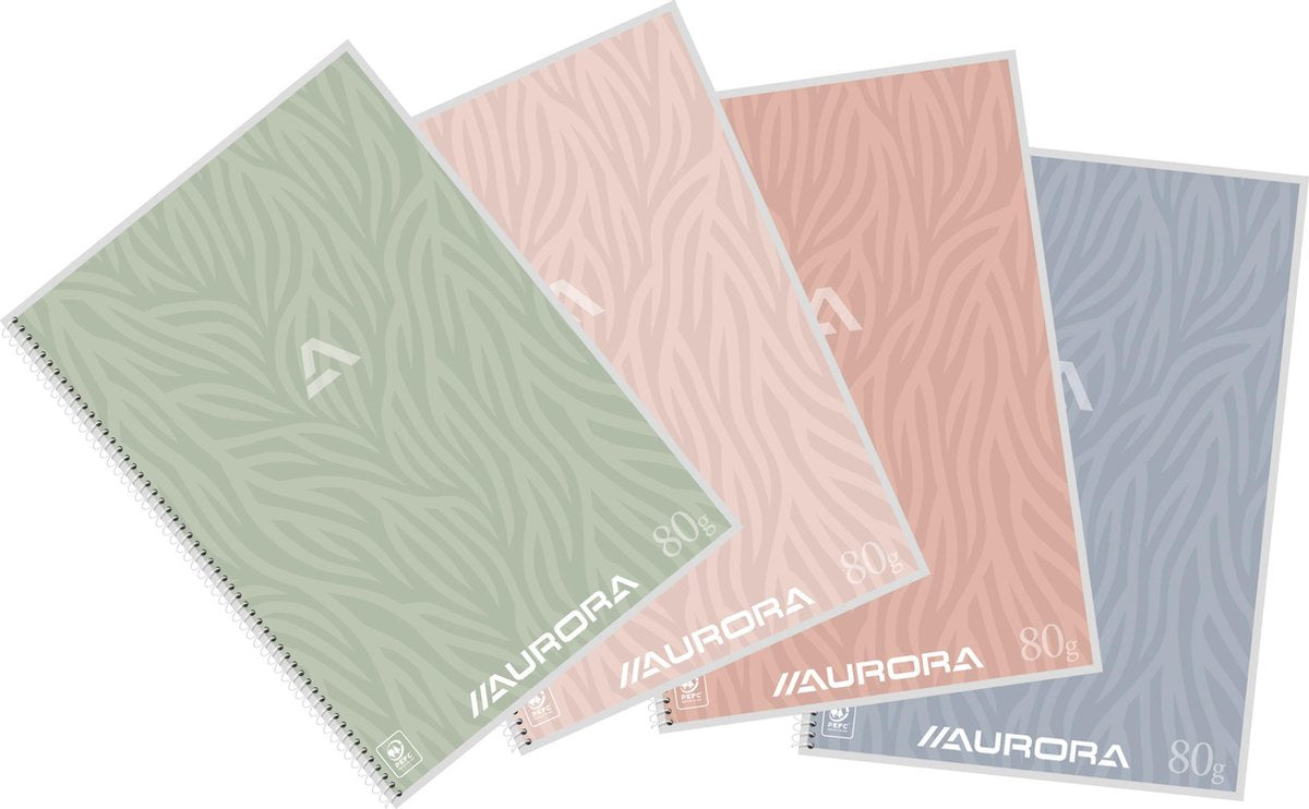 Aurora notebook a4 line 120 pages 80gr assorted | 10 pieces