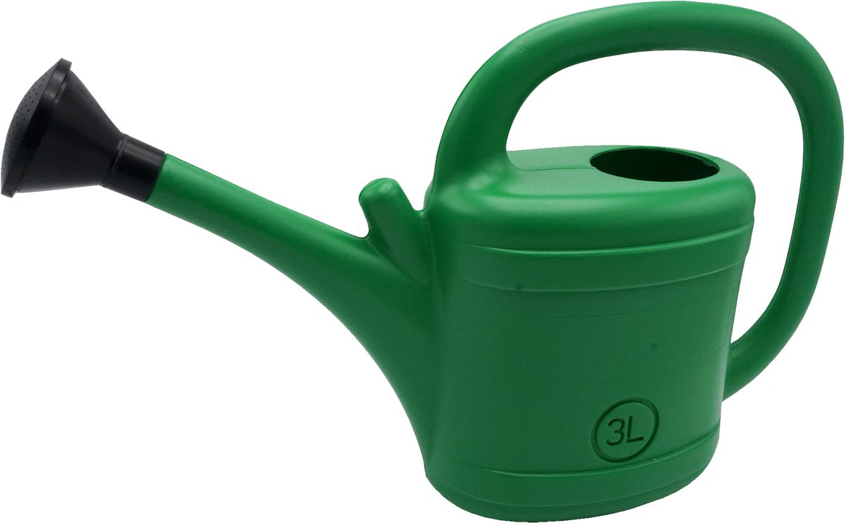 Nature - Annaffiatoio 3l - plastica - verde - con ugello spray - annaffiatoio per piante da giardino