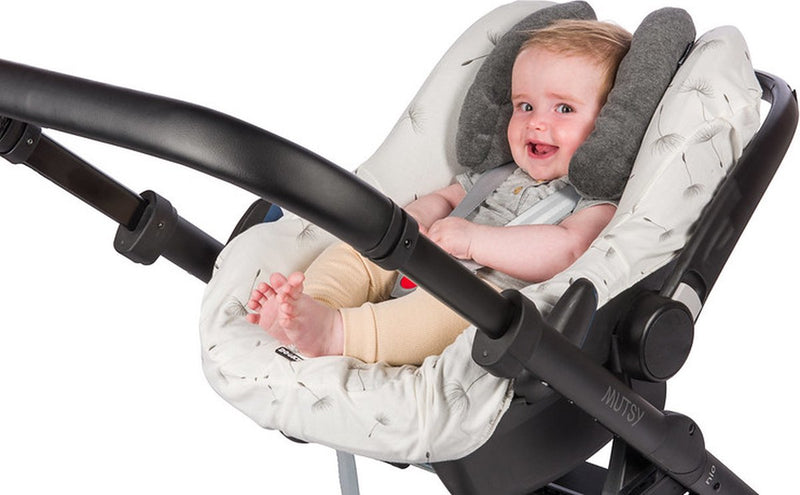 Dooky® dooky - cuscino per bebè - grigio - 0-5 anni - supporto per testa e collo - per passeggino e seggiolino auto