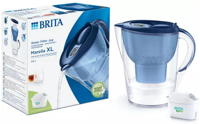 Brita - jarra con filtro de agua - marella xl - 3,5 l - azul - incl. 1 cartucho de filtro maxtra pro todo en 1