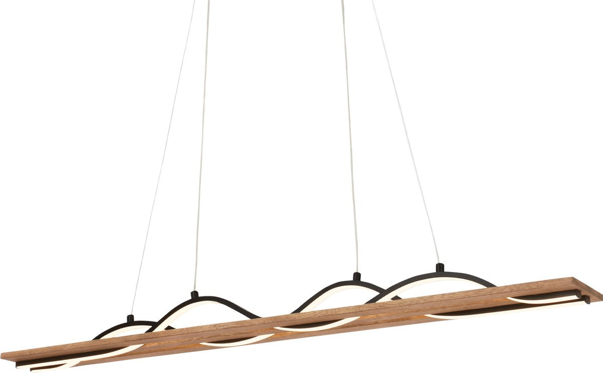 Briloner vinka - Lampada a sospensione a LED - 3818014 - design in legno - forma ondulata - luce bianca calda - 98 x 11 x 120 cm - legno nero