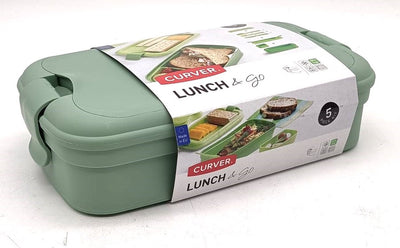 Curver Lunch Go - contenitore per alimenti - contenitore per il pranzo - posate incluse - 2 3 scomparti - verde
