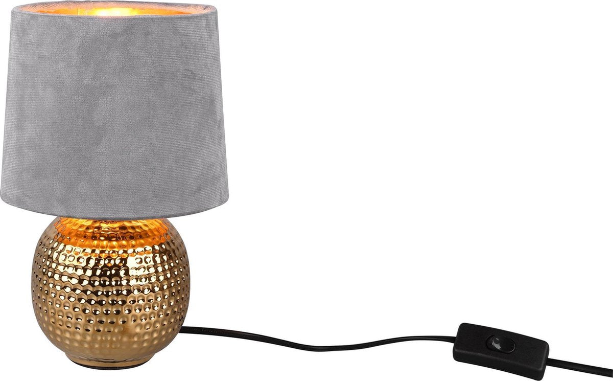 Rl vive tu luz realidad sophia - lámpara de mesa - oro - excl. 1x e14 40w - interruptor de cable - pantalla gris