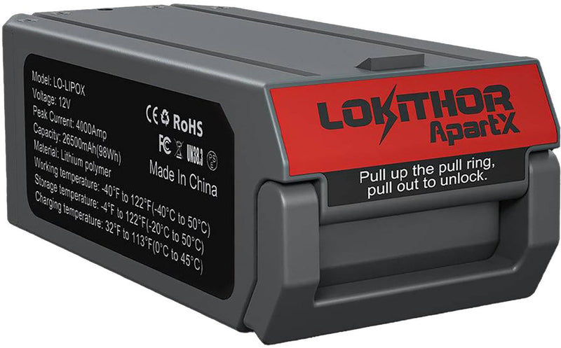 Lokithor batterij lipox voor apartx jumpstarter - 12v - startvermogen 4000a