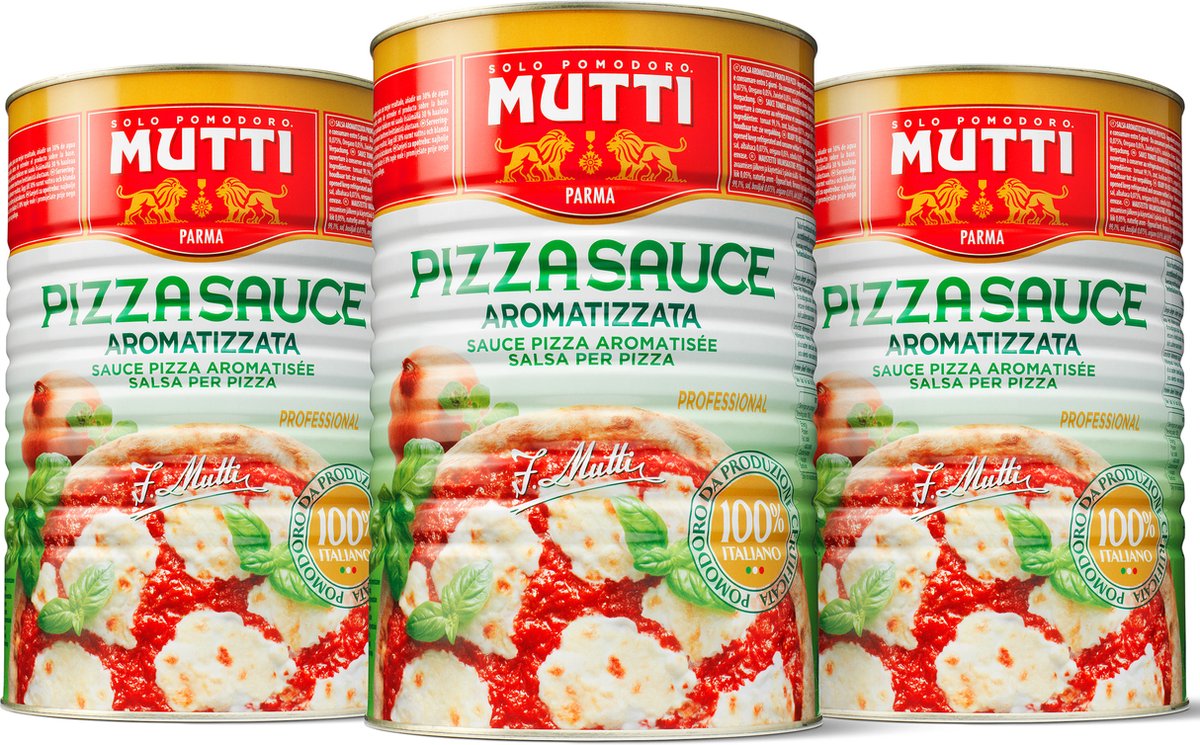 Salsa para pizza Mutti aromatizada - 3 x 4,1 kg