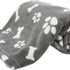 Trixie Dog Blanket Kenny Fleece Bone Gambe Grey