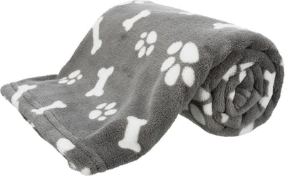 Trixie Dog Blanket Kenny Fleece Bone Gambe Grey