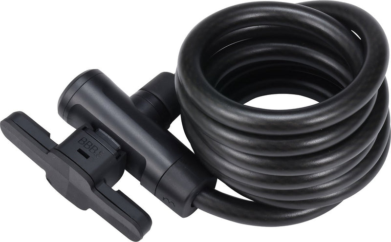 Cable de seguridad para llaves de ciclismo bbb - candado para bicicleta con 3 llaves - longitud: 180 cm - grosor: 12 mm - candado de cable para bicicleta de ciudad, bicicleta de carreras, bicicleta de montaña - bbl-111b