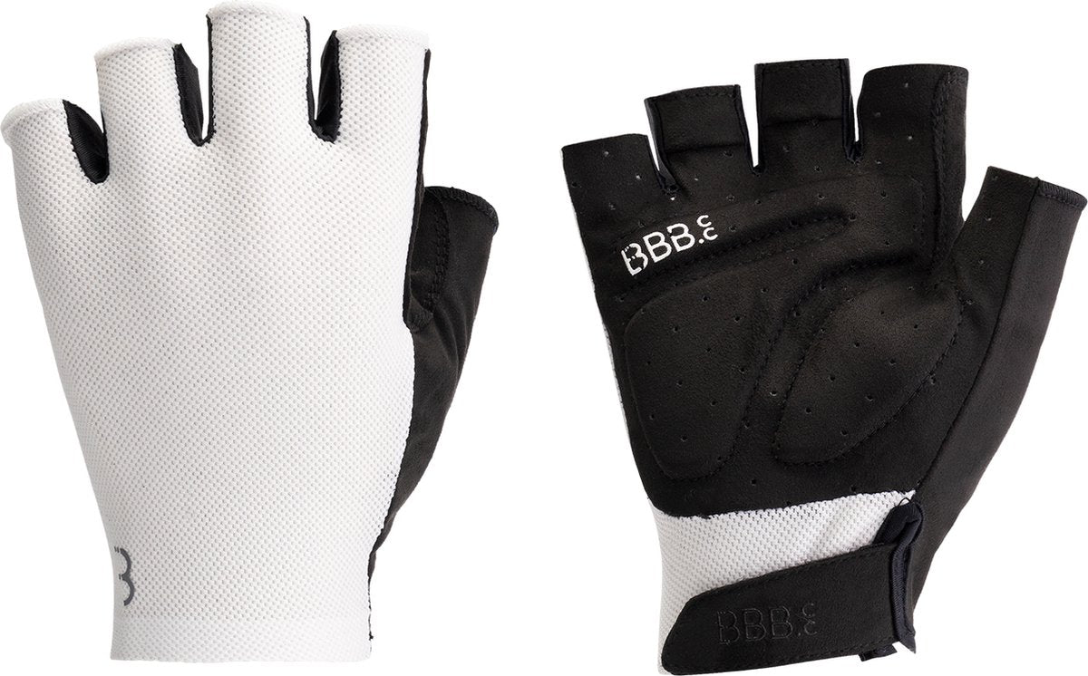Bbb cycling airsupport - fietshandschoenen zomer - 15 - 25 ° - medium padding - ventilerende - racefiets mtb - unisex wielrenhandschoenen - wit