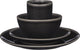 Juego de vajilla tabo con decoraciones de mica para 4 personas - negro