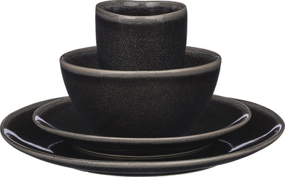 Mica decorations tabo tableware set for 4 people - black