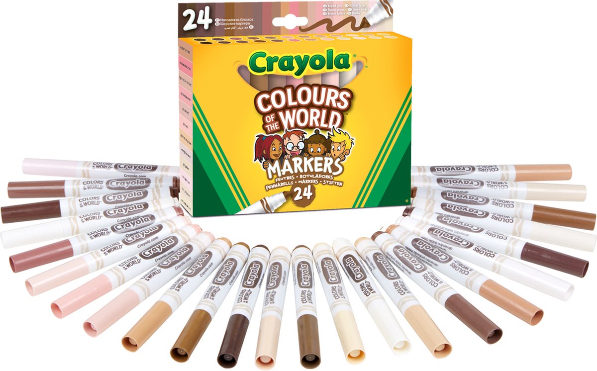 Crayola - i colori del mondo - pennarelli - 24 colori - per bambini