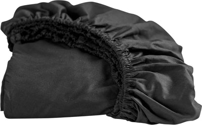 Sábana bajera Cenicienta - 1 persona - jersey - 100% algodón - hasta 25 cm de altura - negro