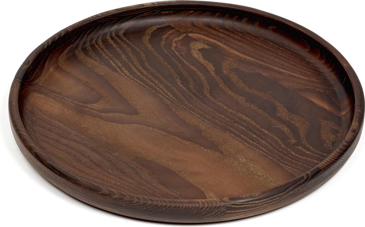 Pascale naessens serax pure dienblad hout rond dark brown 29 x 2,5 cm