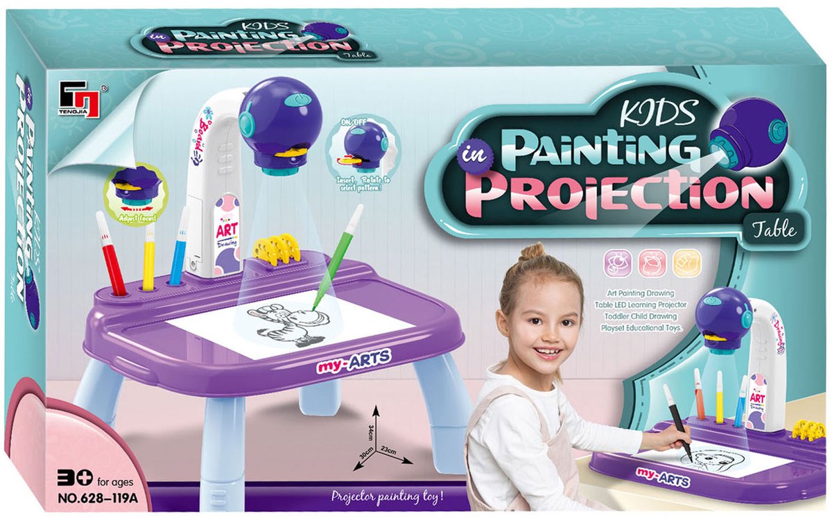 Tavolo da proiezione di disegno viola