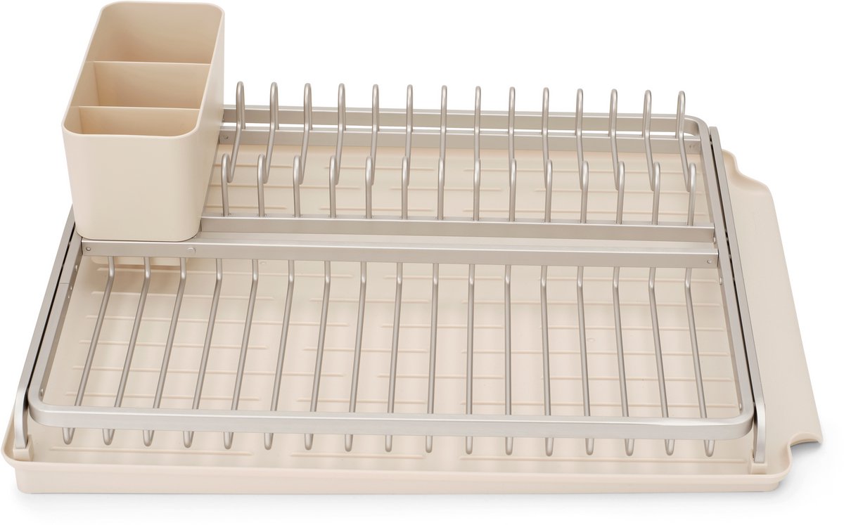 Brabantia sinkside afdruiprek - met lekbak en bestekhouder - soft beige