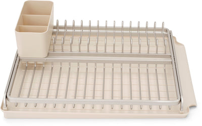 Brabantia scolapiatti da sottolavabo - con vaschetta raccogligocce e portaposate - beige tenue