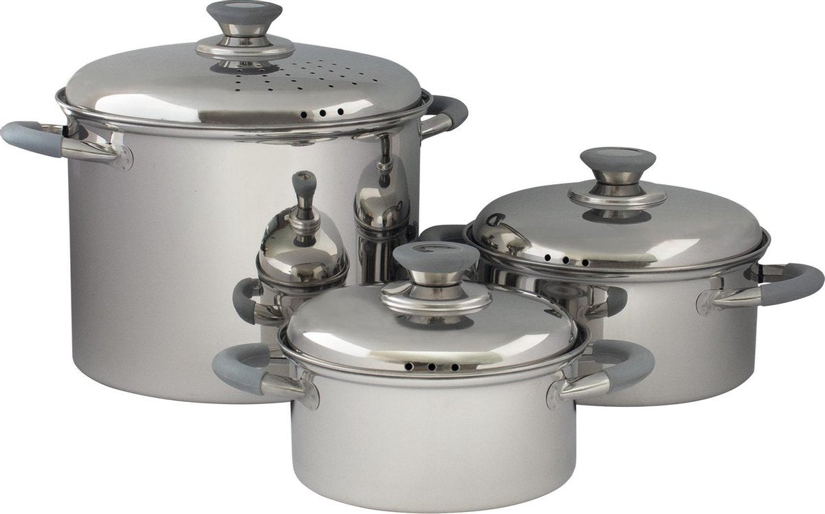 Set pentole Eurotrail roma - acciaio inox - 3 pezzi - grigio