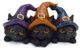 Brujas trío de gato negro en sombrero de bruja