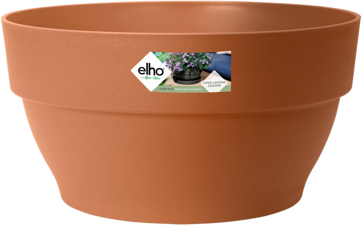 Elho vibia campana ciotola 34 - ciotola per piante da esterno - 100% plastica riciclata - ø 33,9 x h 17,4 cm - terra
