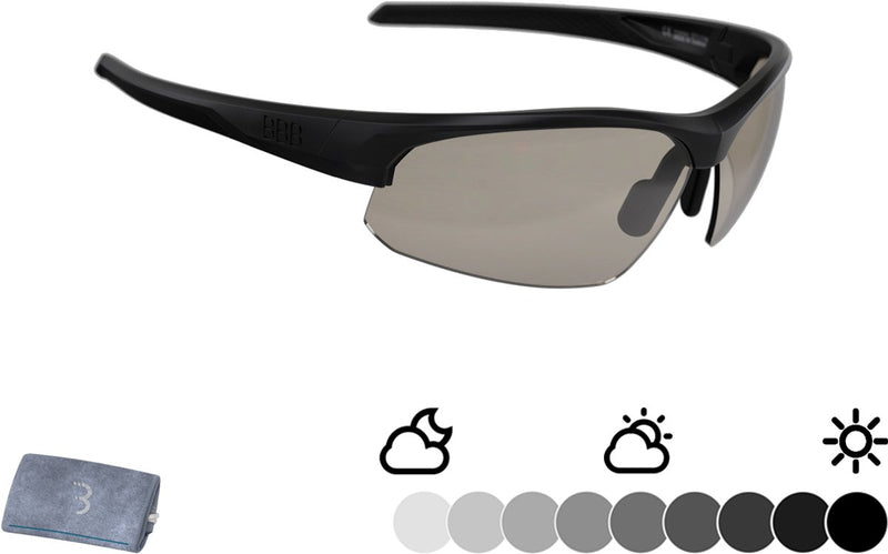 Occhiali da ciclismo fotocromatici Bbb cycling impress ph - occhiali da sole con lenti fotocromatiche - nasello regolabile - nero opaco - bsg-58ph