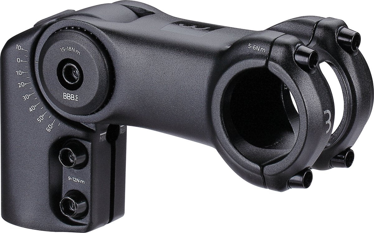 Potencia de ciclismo Bbb ajustable 100 mm - potencia ajustable bicicleta de carreras, e-bike mtb - extensor de potencia de 31,8 mm - ángulo -40° +60° - highfix - bhs-35