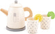 Bollitore giocattolo in legno Woet ® - set da gioco con 2 tazze con limone e menta - robot da cucina giocattolo per bambini - FSC - giochi di ruolo da cucina - da 3 anni